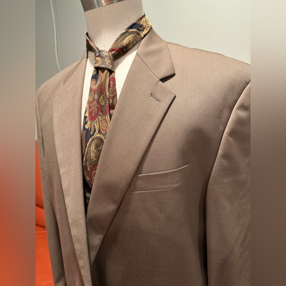 Chaps Brown Tan Pure New Wool Pure Laine Vierge Single Breasted Blazer S… - Picture 3 of 15